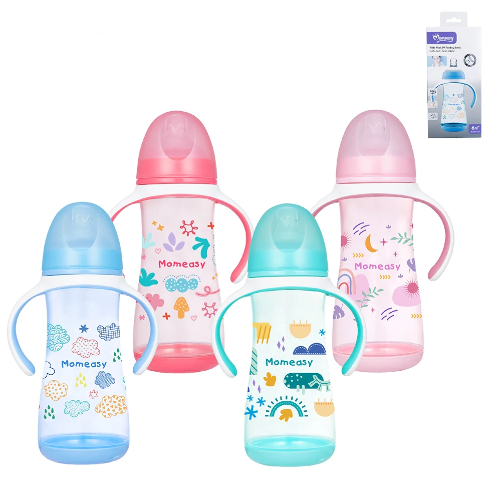 Momeasy хорошее качество 12 унций/360 мл BFA Бесплатная бутылочка для кормления ребенка MOQ в одной коробке