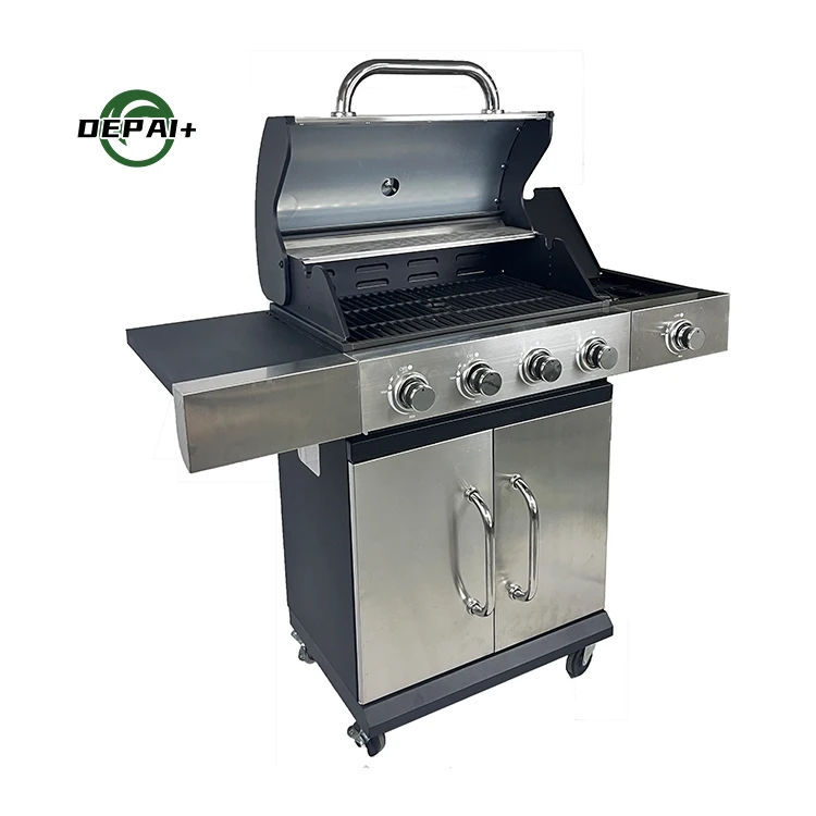 Multiple Function Outdoor Stainless Steel Gas Barbecue Grill with Side Burning