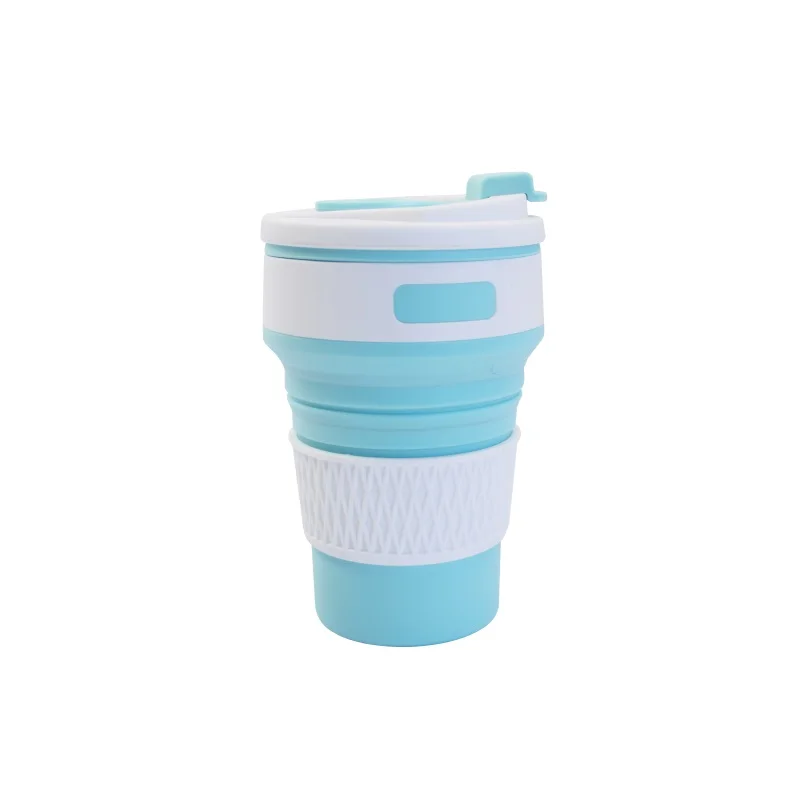 China Factory Wholesale 350ml Folding Silicone Water Cup Coffee Mug