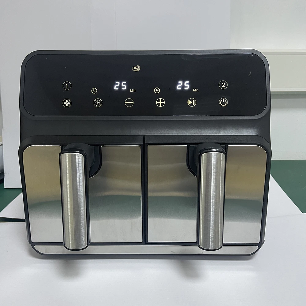 Цифровая аэрофритюрница оптовая продажа фритюрница с двойной корзиной 8 л Электрический сенсорный экран коммерческие смарт-фритюрницы без масла двойные воздушные