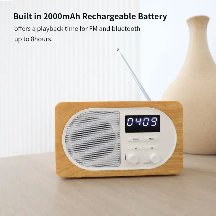 Desktop FM Alarm Clock BT 5.0 Wireless Speaker