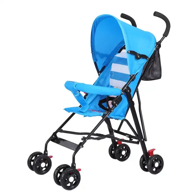 Lightweight one button folding baby stroller universal wheels