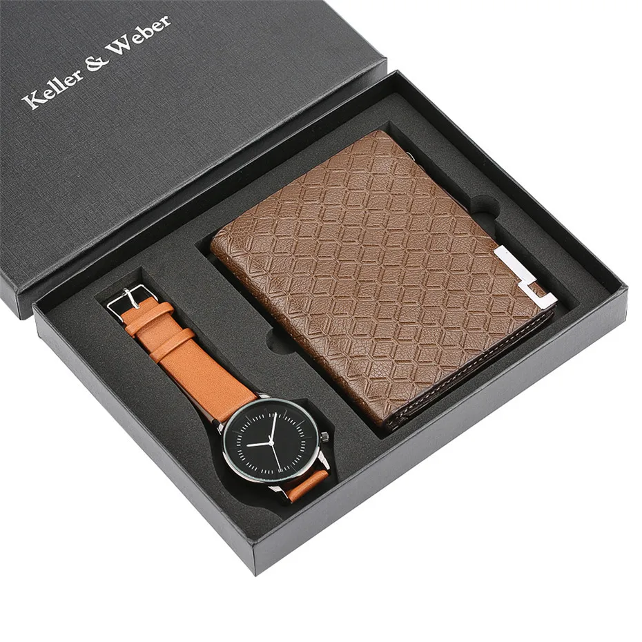 Мужской подарочный набор изысканная упаковка часы + кошелек набор Внешняя торговля горячие деньги Творческий комбинированный набор