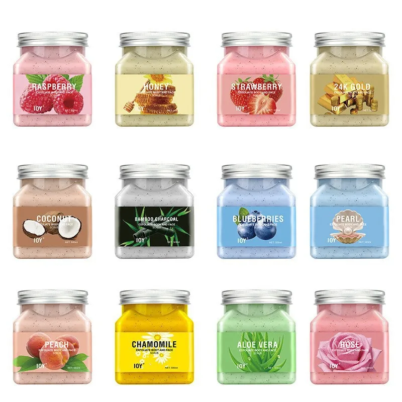 High quality skin care body scrub peach body scrub cream fruity bath salt back foot hand scrub bath salt whole body white