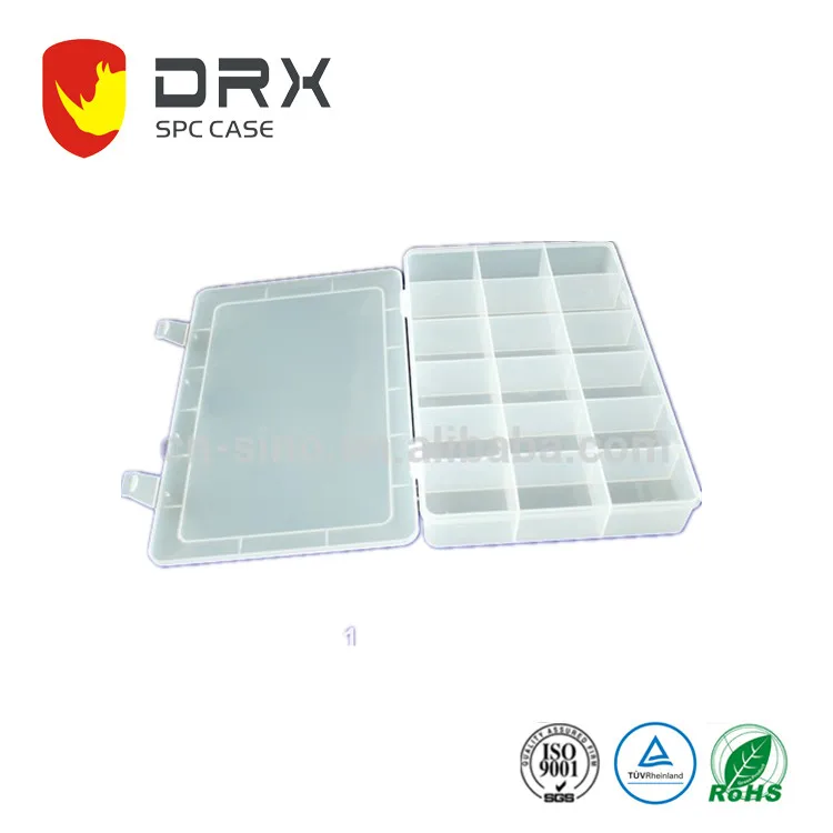 China factory Clear Plastic Storage Box Jewellery Earring Beads Case Container with dividers