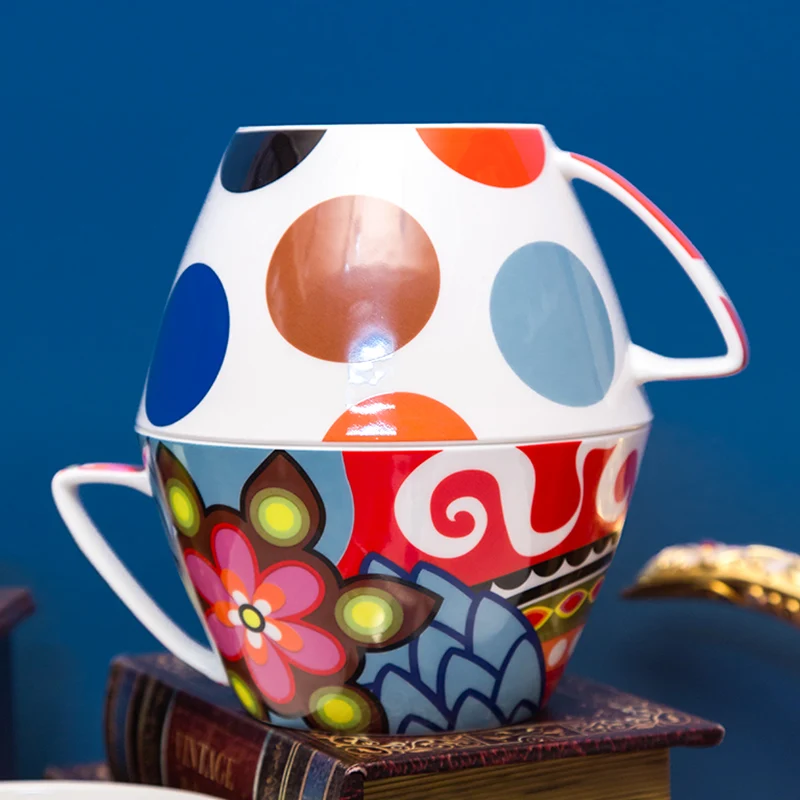 Large Capacity Breakfast Mug / Ceramic Bone China Dinnerware Soup Bowls