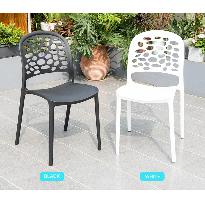 Hot Hotel Chair Modern Pp Designer Dining Chair Hole Back Stacking Plastic Chairs For Banquet Wedding Event