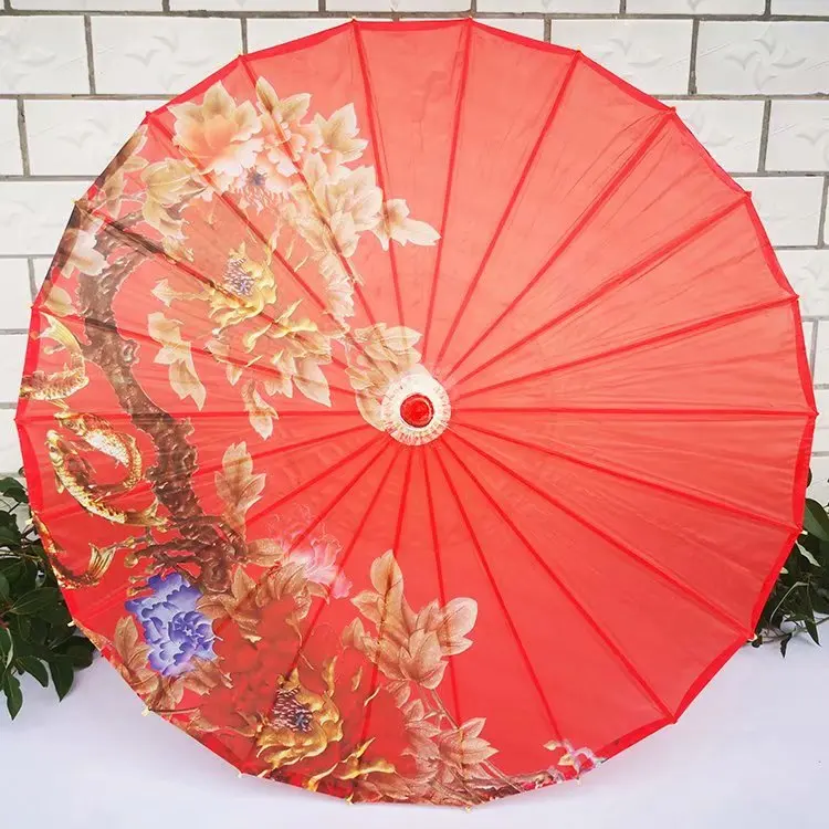 Китайский прямой наружный Свадебный Солнечный красный зонт на заказ