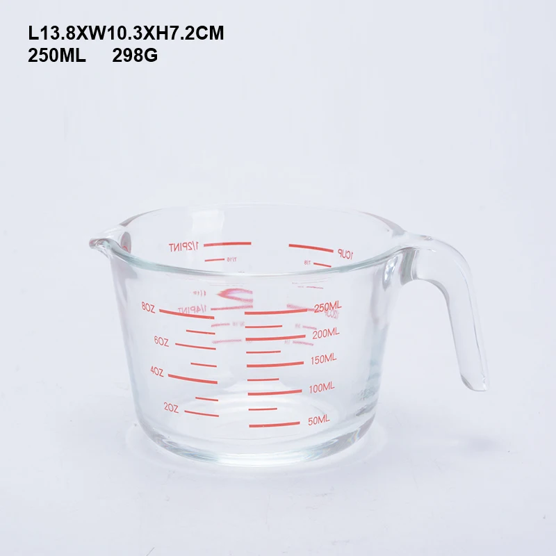 heat resistant Oven safe water liquid jug Measuring tool 500ml Glass  Measuring Cup with lid