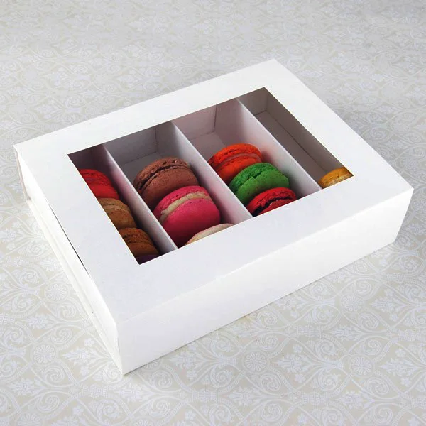 Customized Color Printed Logo Luxury Macaroon Box Cardboard Paper Box For Sweet Food Container Packaging With Lids