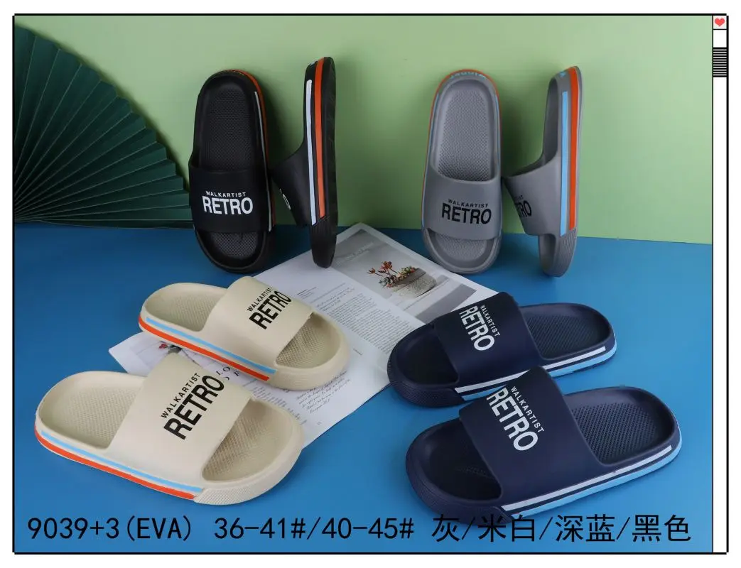 Customizable Printing sizes rubber slippers waterproof comfortable Anti-slip