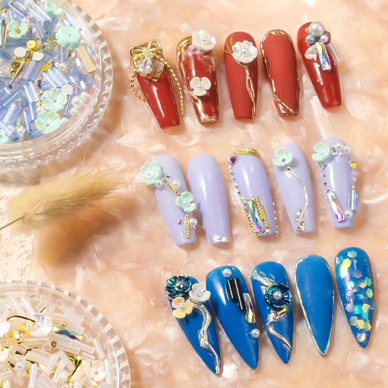 Jewelry Decorations Resin Flowers Nail Decoration Kit Diy Acrylic Nail Ornaments 3d Butterfly Nail Art Charms