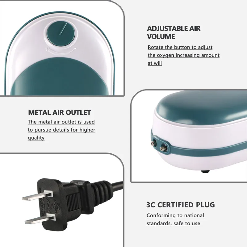 Factory Direct Sales plastic portable fish aquarium air pump for aquarium fish tank