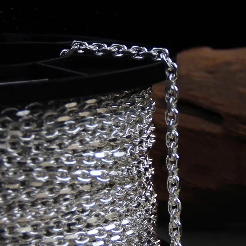 Оптовая продажа 3,5 мм 4,5 925 стерлингового серебра O звено цепи круглая форма цепи для изготовленный на заказ ожерелье браслет ювелирных изделий материалов
