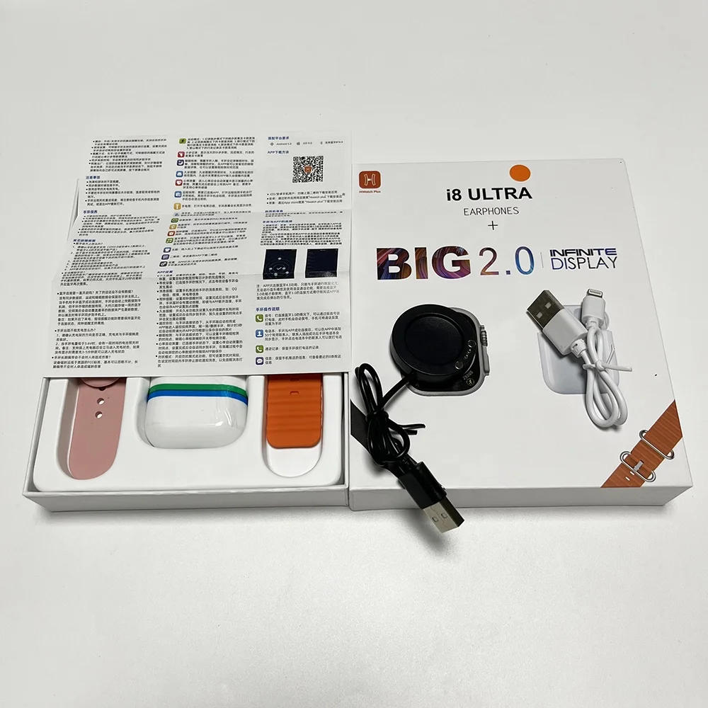 Wholesale 2023 Best Smart Watches8 D20 X8ultra Hw8ultra T55promax  i8 Ultra reloj Earphone 2 in 1 With High Quality Smartwatch