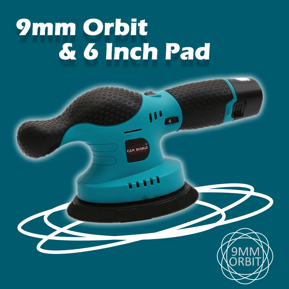 CarShield Support OEM 6Inch 9m DA Polish Waxing Machine Cordless Professional Dual Action Car Buffer Polisher for Detailing