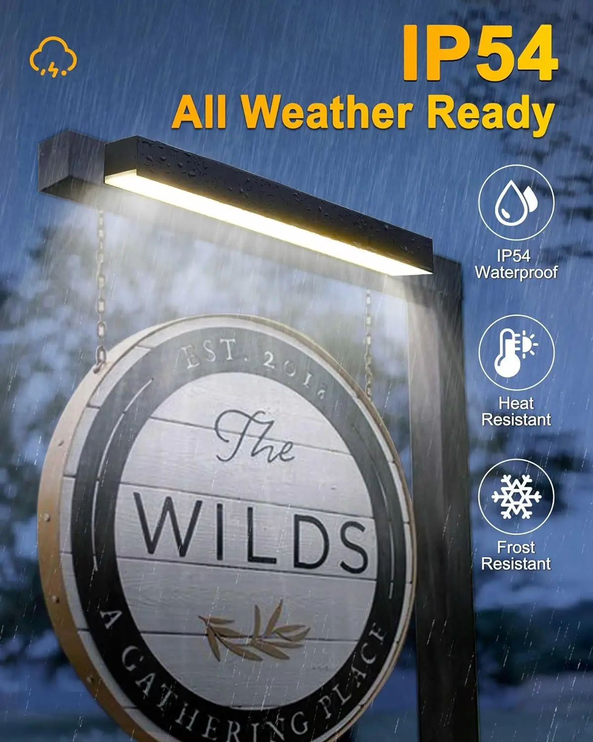 Solar Powered Billboard light Advertisement Sign Security Light for Patio housing number