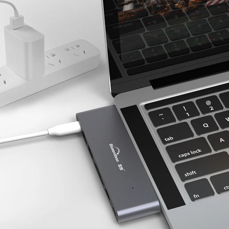 Оптовая продажа OEM 7 в 1 Usb-концентратор 4K Hdtv Sd Tf кардридер портов Тип C концентратор для Macbook