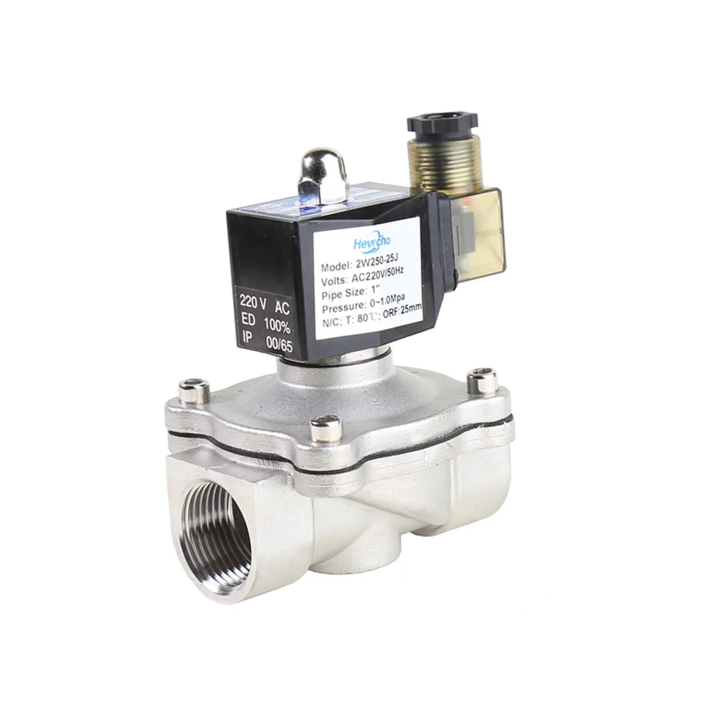 
2W250-25 1 Inch SS304 Direct Accting Normally Closed solenoid valve for water 