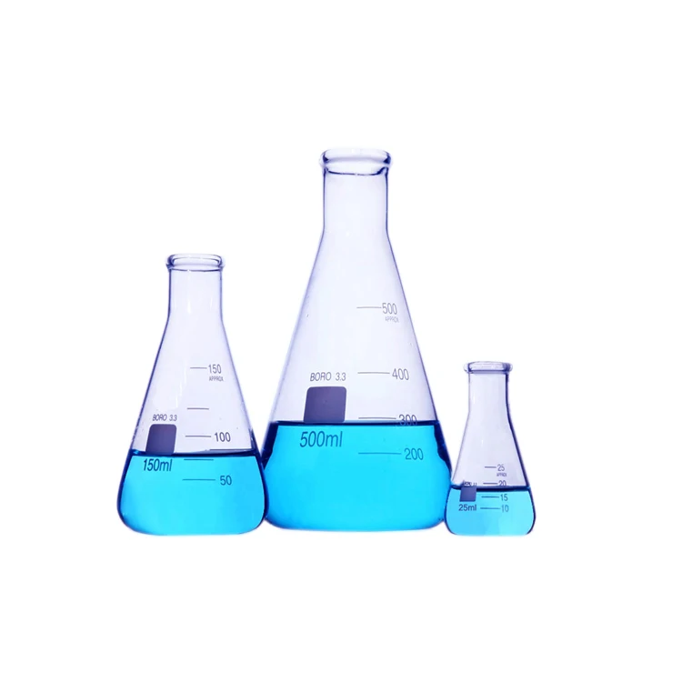 Стеклянная коническая колба, белая линия, 50-2000 мл, бренд CORDIAL