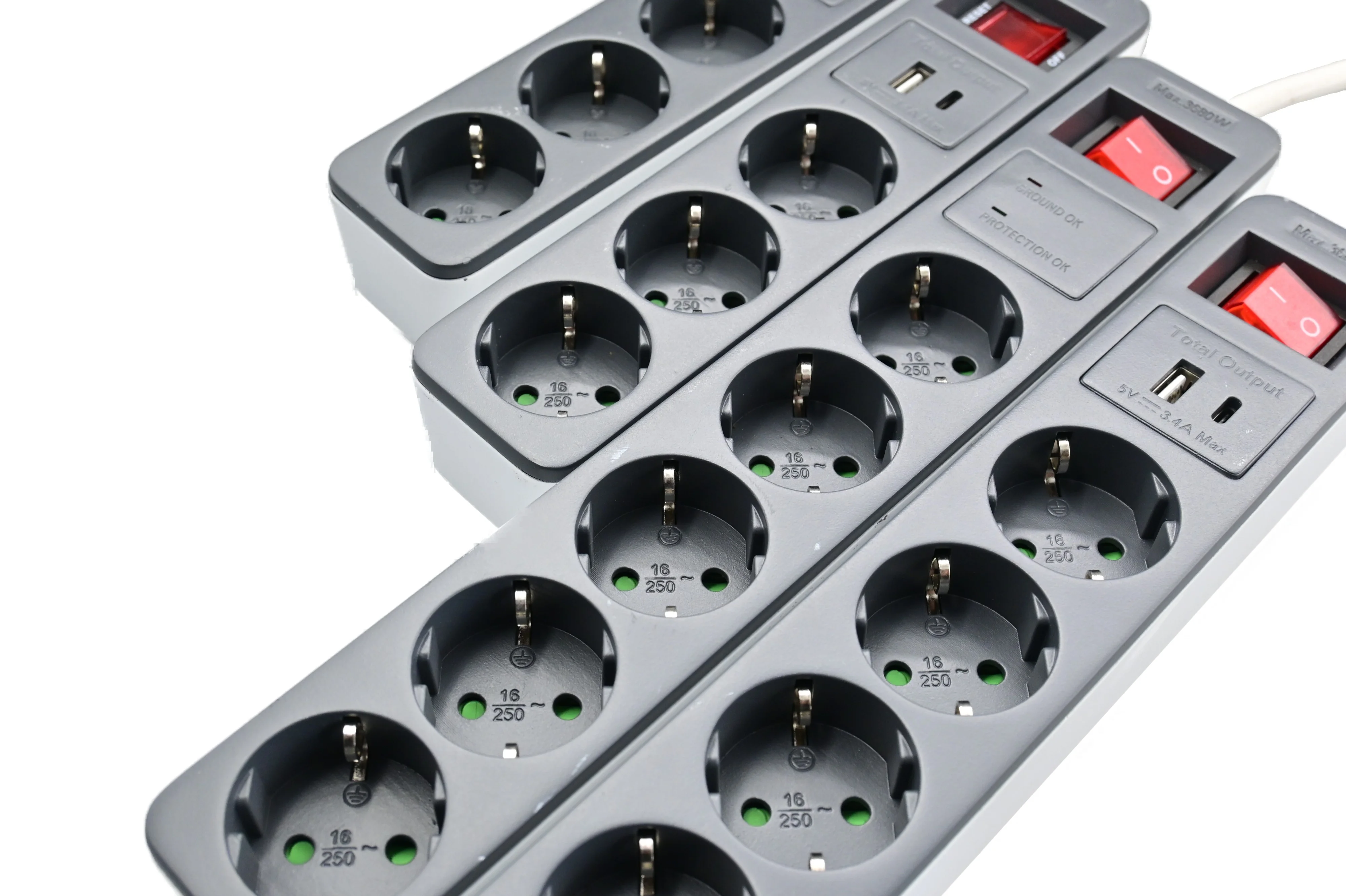 E-SUN Intuitive Interface Surge Protector Cable Electrical Power Strip Chint Wall Switch Socket Extension Manufacture In China