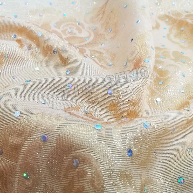 Light Tulip Color Cotton Jacquard Fabric for Curtain