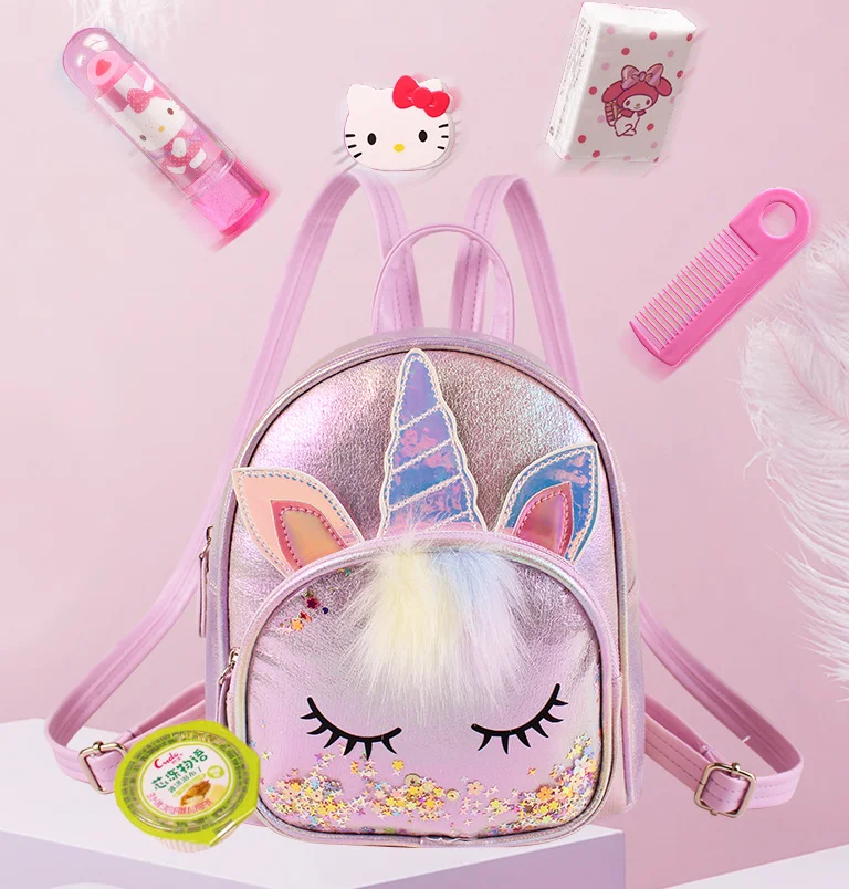 Cute Kids Unicorn Backpack Multicolor Pu Leather Unicorn School Backpacks for Children