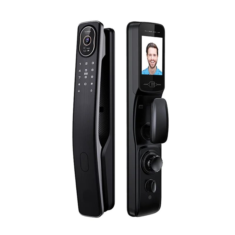 Wifi Tuya Smart Life APP Remote Control Voice Intercom Finger Vein Smart Lock With Face Recognition Unlock Security Door Lock