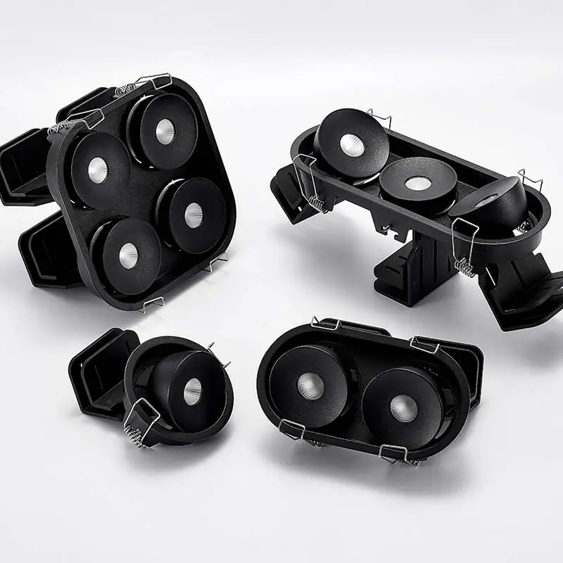 New 4 lamp head commercial spotlight aluminum alloy matte black 12w spotlight for clothing store