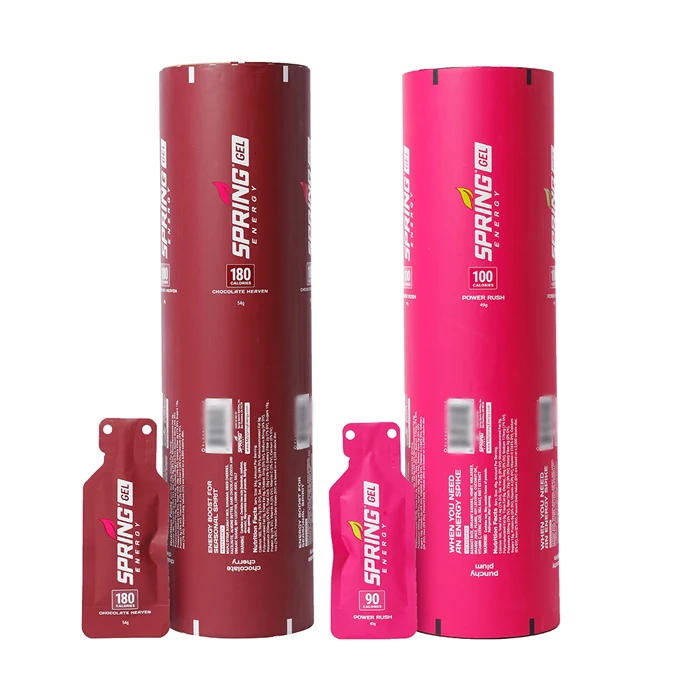 Custom Color Composite Food Packaging Mylar Roll Film Sachet Roll Plastic Rollstock Film For Gel Beverage Liquid Packing