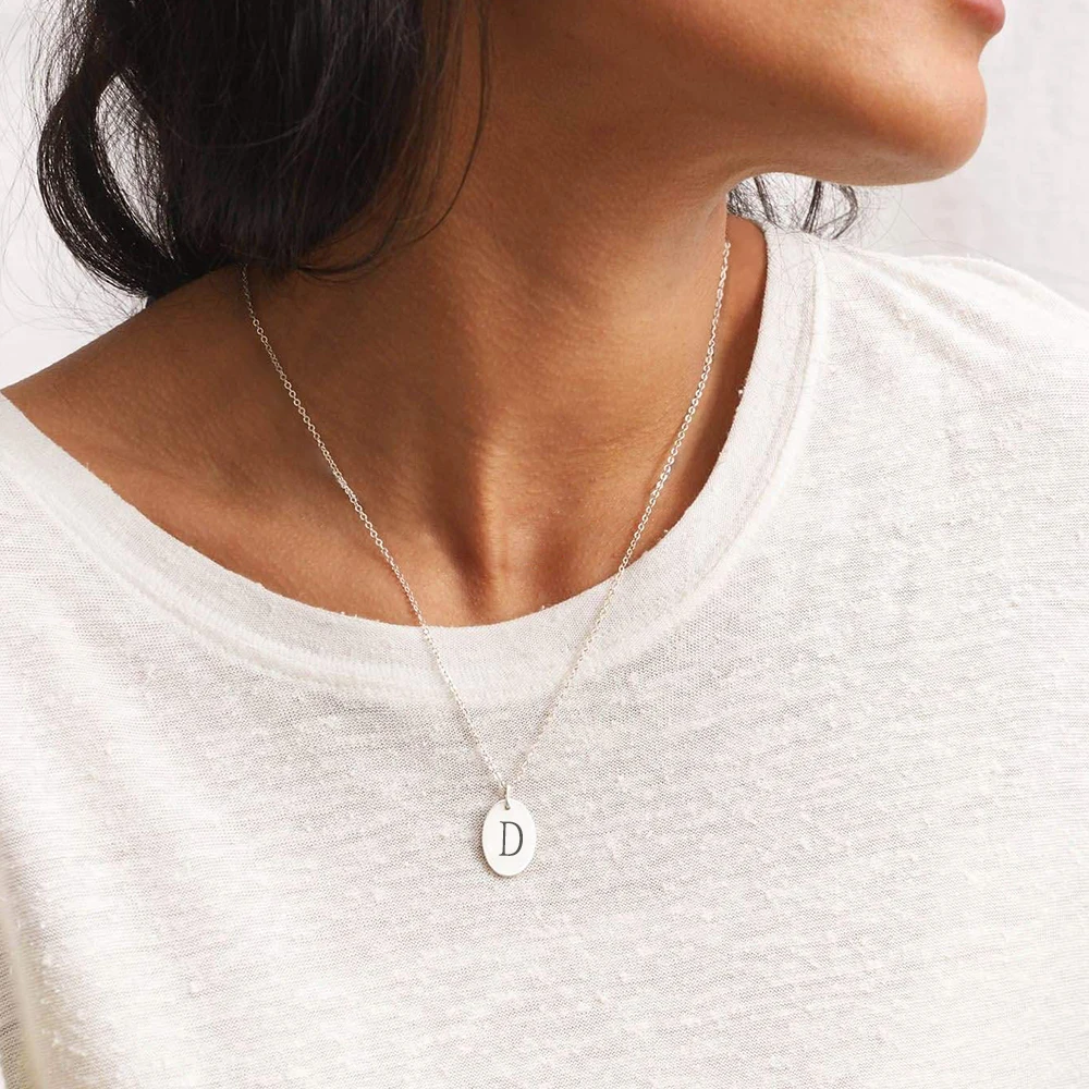 eManco Engrave Laser Letter Pregnant Pendant Necklace Wife Mother Day Gift Kids Love Choker 316 Stainless Steel Jewelry