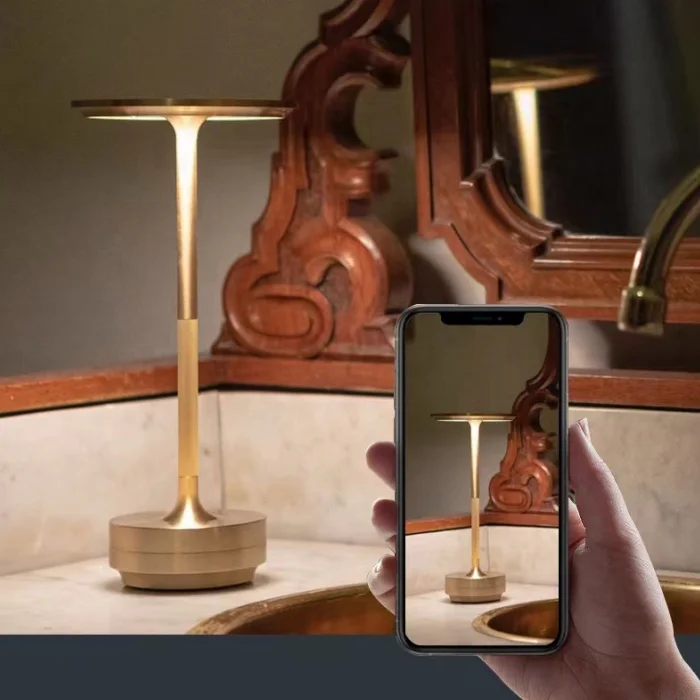 Metal Decorative LED Bar Ambient Light Touch Control Dimmable Rechargeable Table Lamps