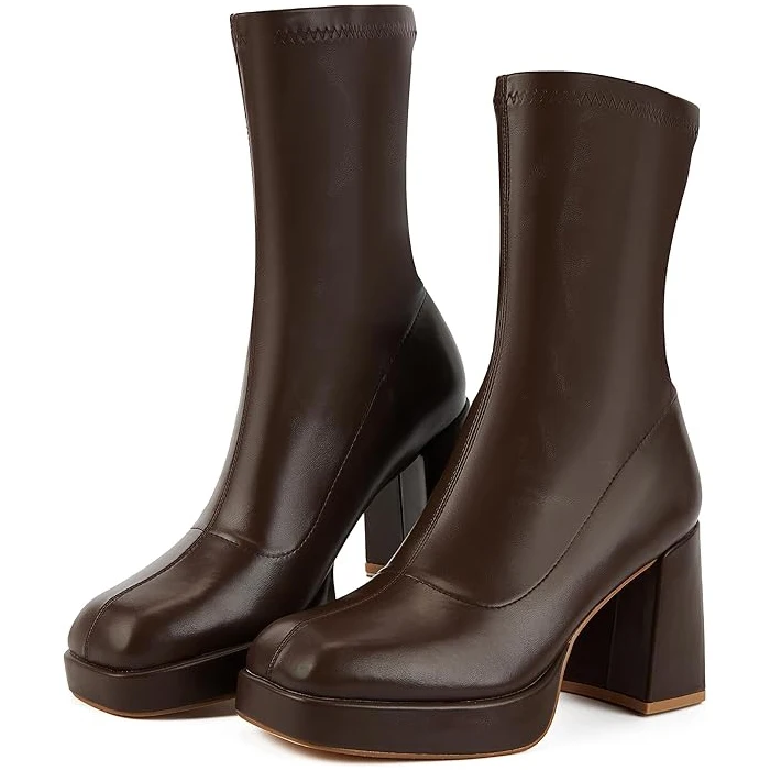 Custom Handmade High Quality Luxury Women Platform Chunky Heel Leather Ankle Boots for Ladies Manufacturer Wholesale Supplier