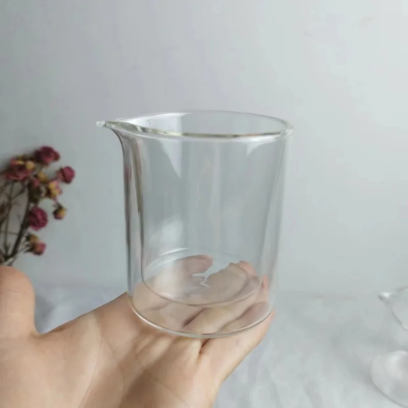 High Quality Borosilicate Massage Candle Glass Jar Candle Container with Lid, Massage Double Walled Candle Jar with Spout