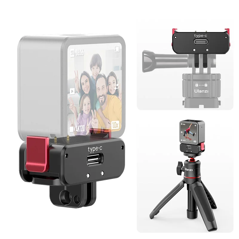 Ulanzi OA-13 Magnetic OSMO Action 2 adapter mount Power supply base Metal tripod mount with charge port Camera Accessories
