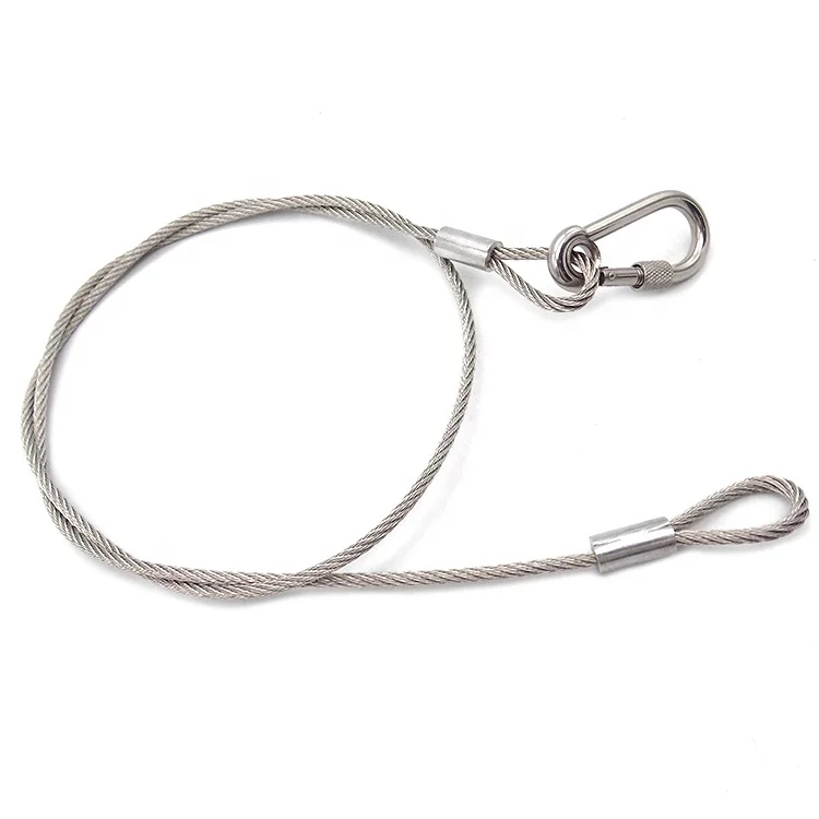 Stainless Steel Cable Lanyard Snap Hook Thimble Ends for safety