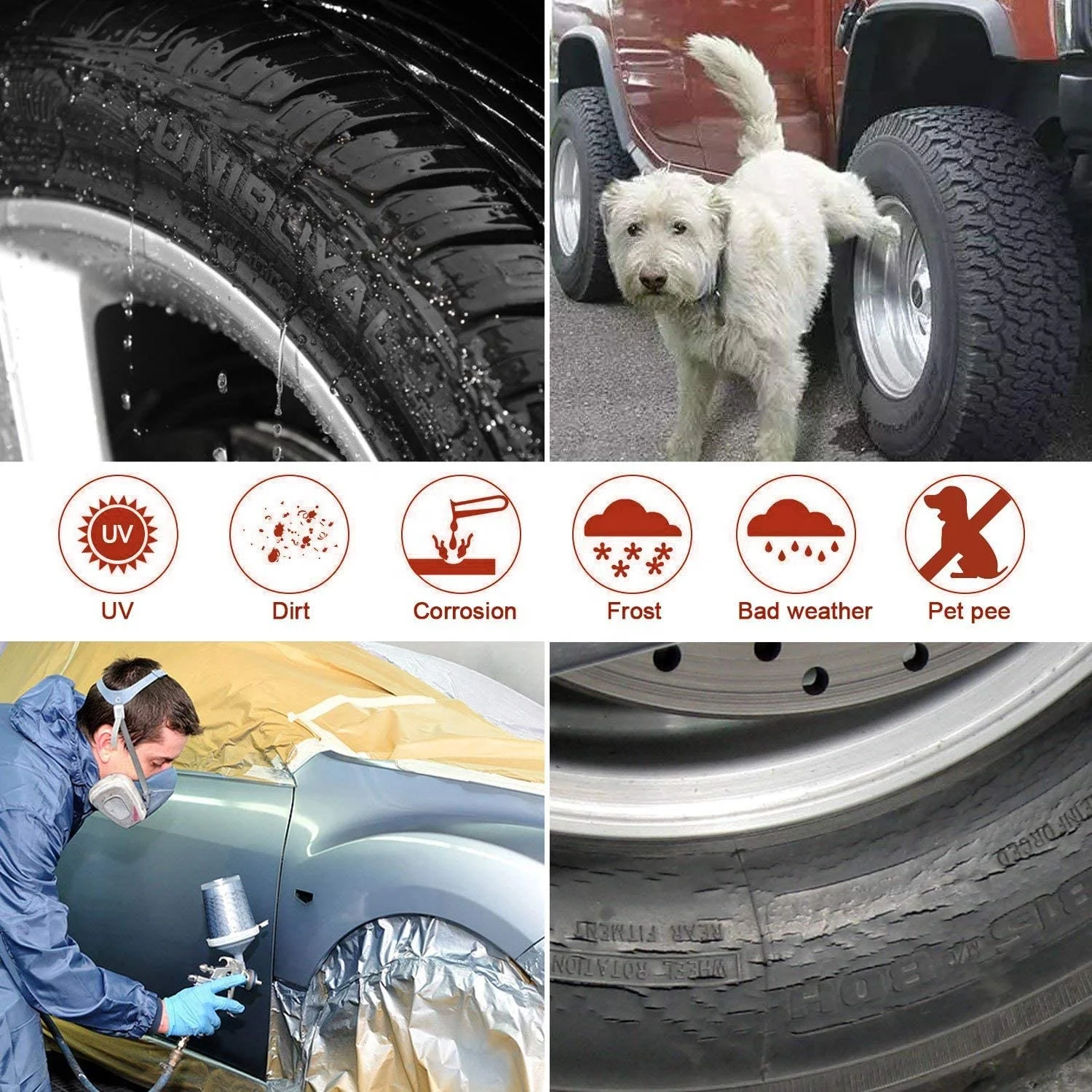 OEM Threewen set of 4 Tire Covers tire wheel protector for truck,suv,trailer,camper,RV waterproof wheel cover