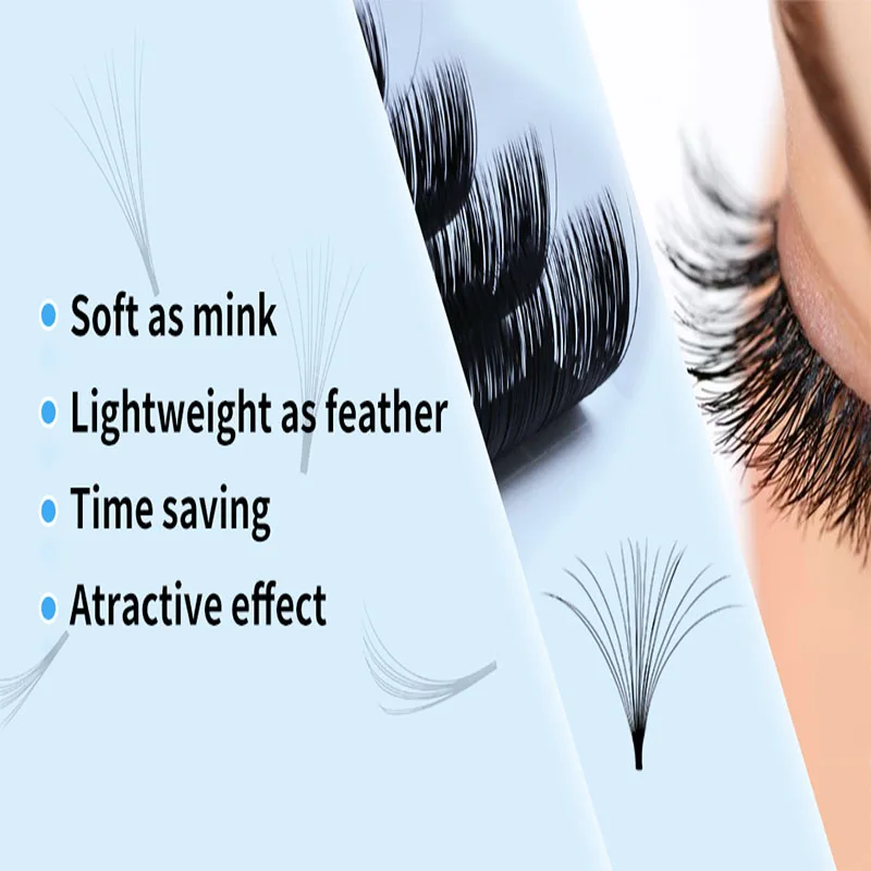 Factory Price  Easy Flowering Eyelash Extensions Volume Automatic Easy Fans Blooming Lash Extension wholesale private label