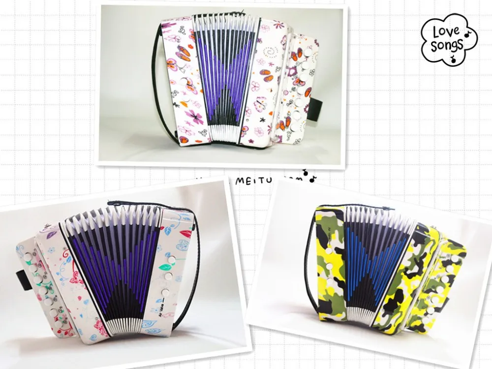 Junior children 7 key 2 bass  popular mini musical toy accordion for sale