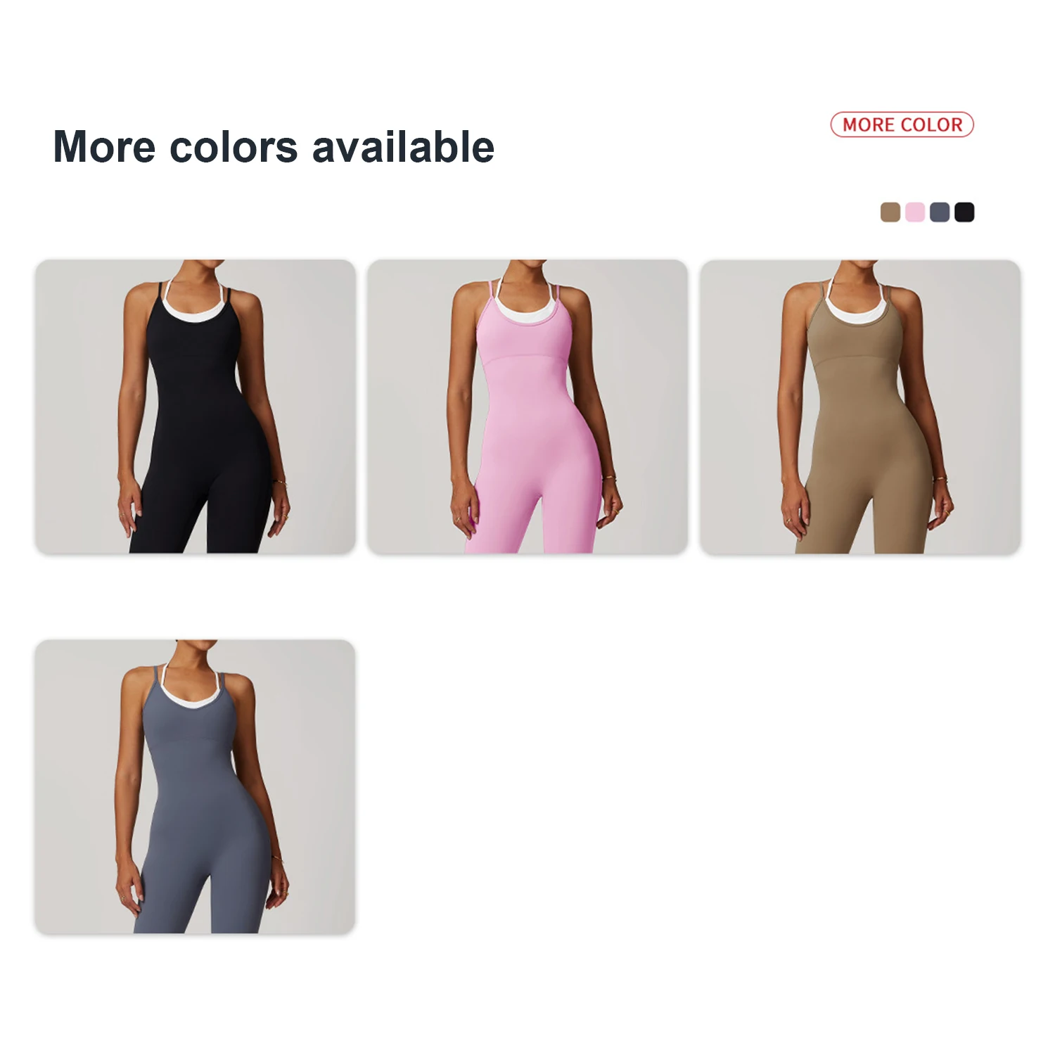 Wholesale Custom Logo Sportswear Sling Sports Bodysuit One Piece Yoga Suit Backless Outdoor Gym Fitness Jumpsuit For Women