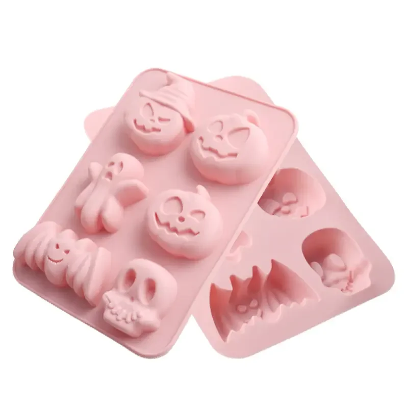 Halloween Eco-Friendly Silicone Mold Chocolate Candy Gummy Jelly Ice Cube Melting Cookie Soap Crafting Various Halloween Shapes