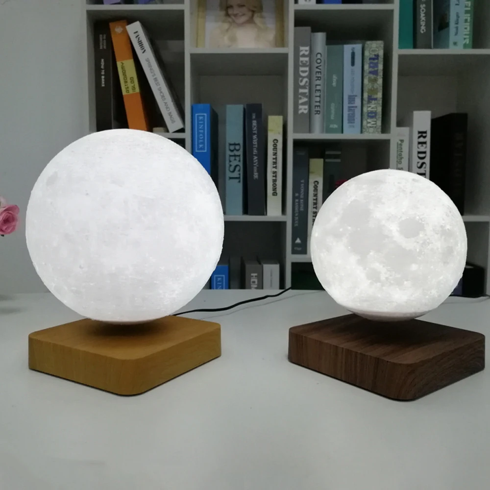 2020 Amazon Hot Fashion Printing Levitating Moon Lamp 3D Creative Magnetic New LED Night Light