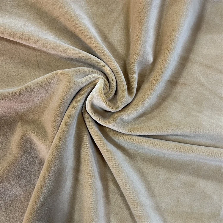 High quality 95 polyester 5 spandex toy fabric solid color super soft stretch velvet pajamas fabric