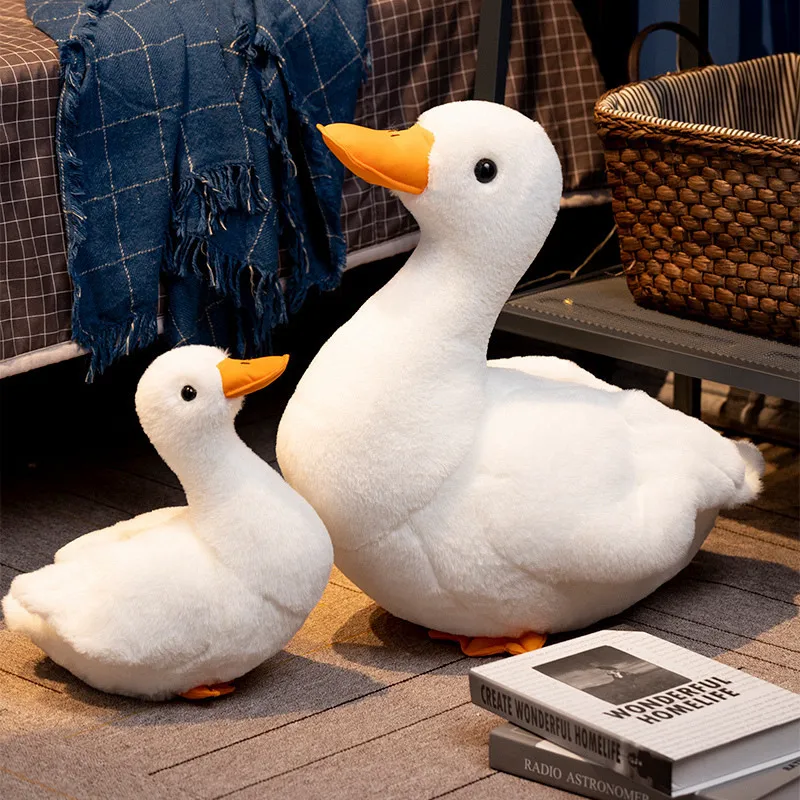 Cartoon lovely Simulation White Duck Plush Toy Goose Soft Baby Comfort pillow Doll