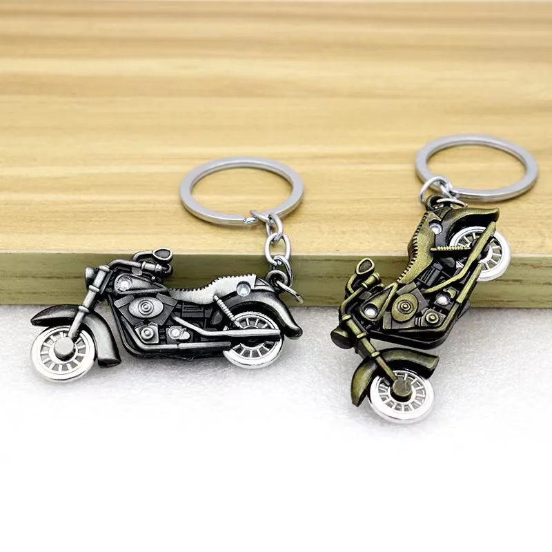 Hot-selling motorcycle key chain pendant simulation motorcycle wheel moving pendant