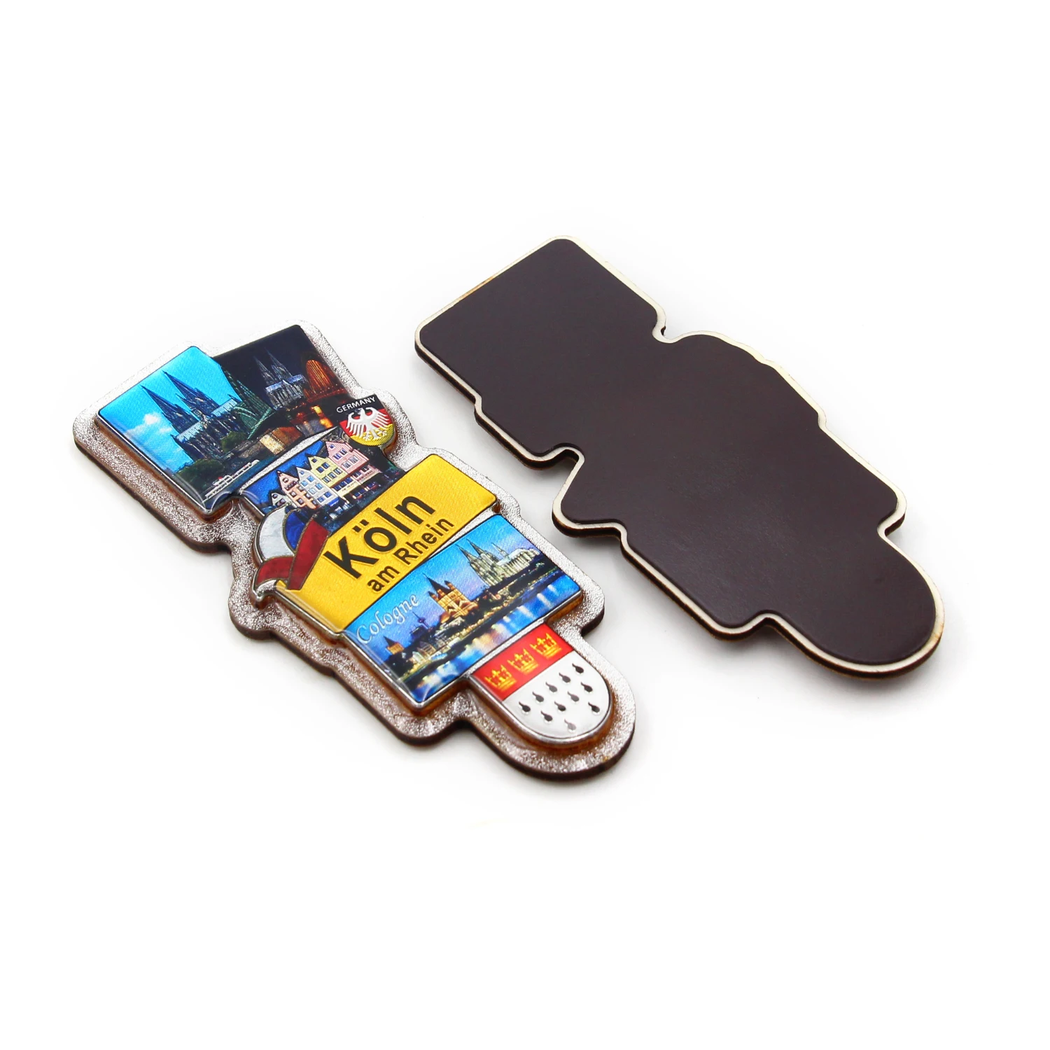 Frankfurt Germany City Magnet Manufacturer Natural Customized Souvenirs Wood Mdf Fridge Magnet