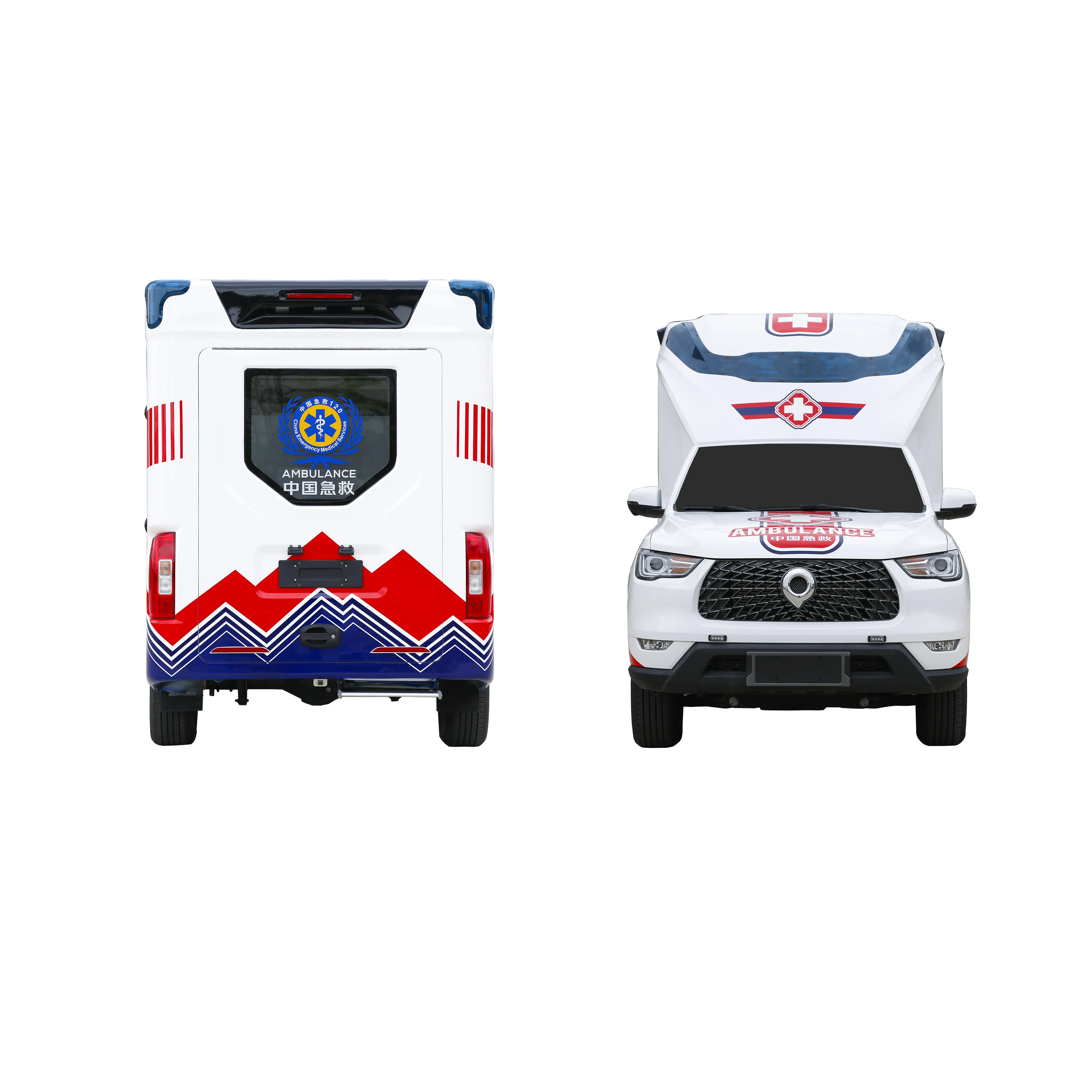 First Aid Emergency Rescue Ambulance Vehicle First Aid 4x4 gasoline Great Wall Monitoring Negative Pressure Ambulance Car