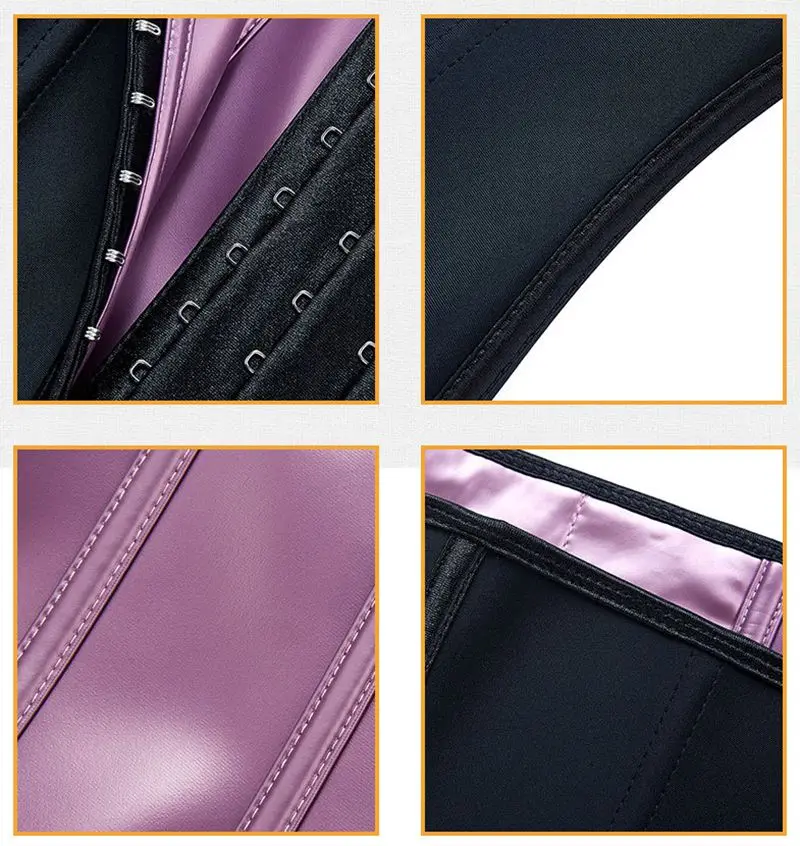 Wholesale Custom Logo 9 Steel Boned Tummy Trimmer Corset Women Latex Compression 6 Big Hooks Sweat Waist Trainer