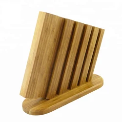Custom Bamboo Knife Block With Chopping Block Rack Kitchen Storage Holders Knives Organizer Stand Tool Rest For Wholesale