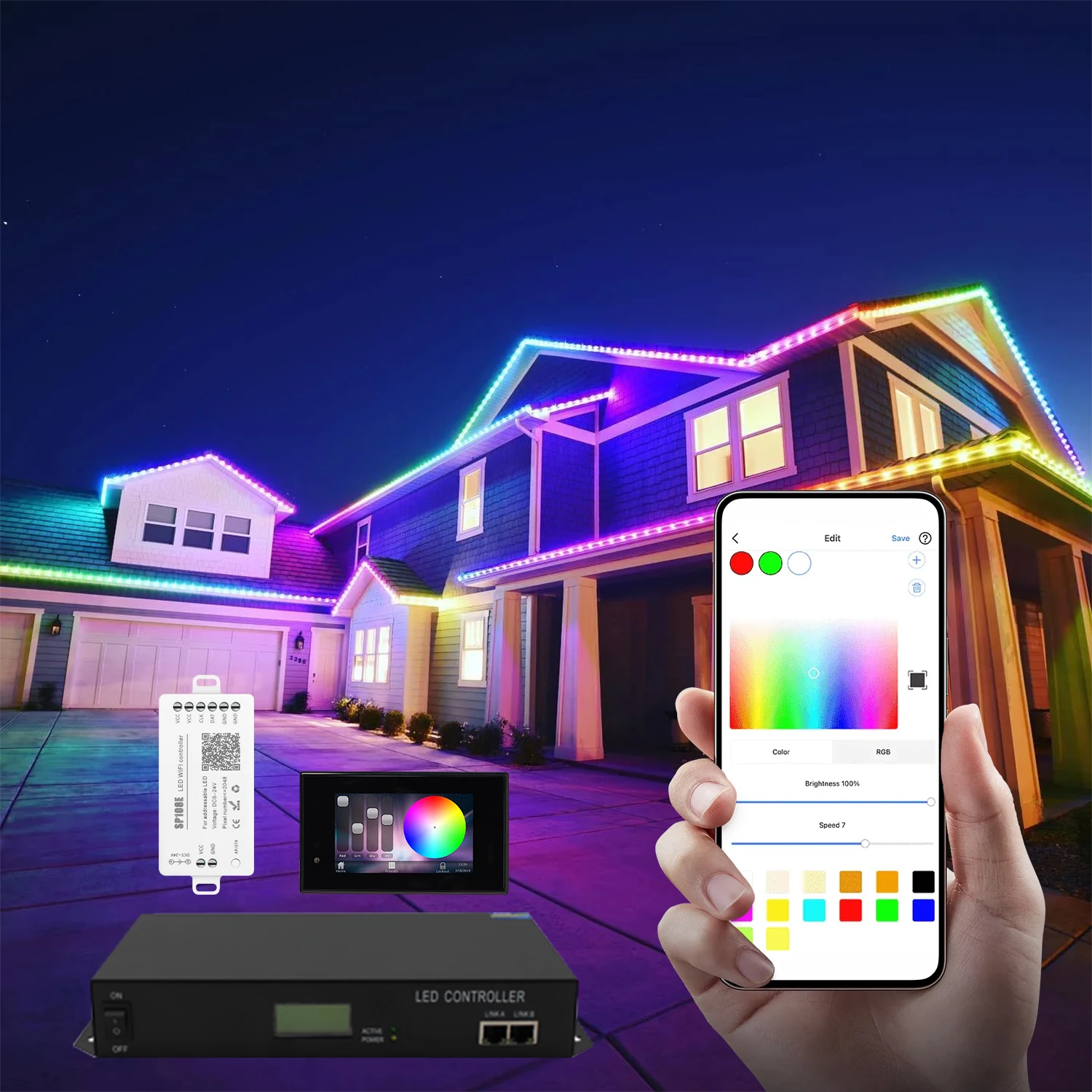 factory price DC 12v 24v ws2811 waterproof addressable smart pixel rgb rgbw permanent outdoor Christmas point lights